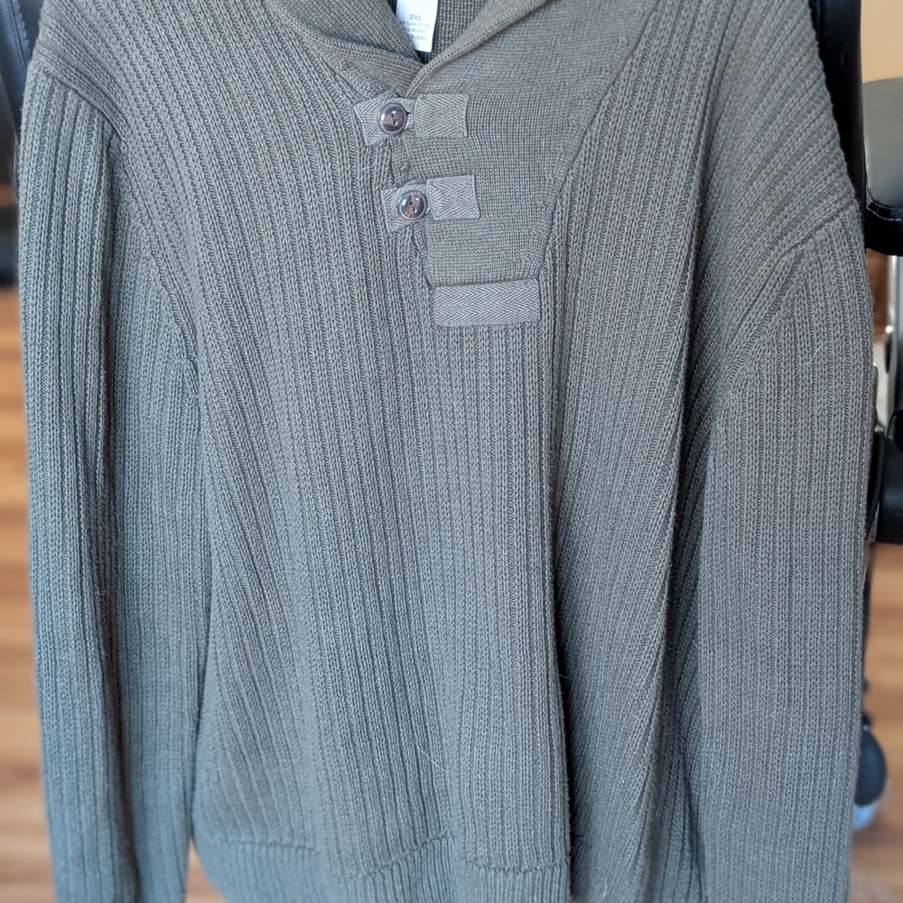 Duluth Trading Co Men's Ribbed Knit Sweater - Forest Green